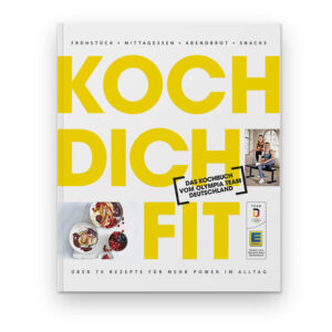 „Koch dich fit - Das Kochbuch vom Olympia Team Deutschland“: Über 70 Rezepte für mehr Power im Alltag Genuss und ausgewogene Ernährung? In Vorbereitung auf die Olympischen Spiele 2020 zeigt dieses Kochbuch, dass beides ganz hervorragend zusammenpasst: Auf 144 Seiten präsentiert „Koch dich fit - Das Kochbuch vom Olympia Team Deutschland“ mehr als 70 leckere und bewusste Rezeptideen für den ganzen Tag. Zahlreiche Athleten vom Olympia Team Deutschland verraten ihre persönlichen Erfolgsrezepte, geben Tipps zur Sporternährung und zeigen leichte Fitnessübungen zum Nachmachen. „Koch dich fit“ im Überblick 144 Seiten mit mehr als 70 Rezepten für eine ausgewogene Ernährung Leckere Rezepte für den ganzen Tag - vom Frühstück bis zum Abendessen Verständlich erklärt durch einfache Schritt-für-Schritt-Anleitungen Mit den Erfolgsrezepten und Ernährungstipps vieler Team Deutschland-Athleten Mit leichten Sportübungen für mehr Bewegung im Alltag Dabeisein ist lecker Vom Popcorn-Nuss-Granola über Poké Bowl mit Tofu bis hin zu Lachsfrikadellen mit Blumenkohl: „Koch dich fit - Das Kochbuch vom Olympia Team Deutschland“ inspiriert mit einfachen und leckeren Rezepten zu einer bewussten Ernährung. Frische und vollwertige Zutaten versorgen den Körper morgens, mittags, abends und zwischendurch mit allen wichtigen Nährstoffen, die es braucht, um voll durchstarten zu können. Dank detaillierter Schritt-für-Schritt-Anleitungen gelingt auch das Nachkochen sofort. Power für den ganzen Tag Gleich zu Beginn des Buchs erklärt „Koch dich fit“, welche Kohlenhydrate, Fette und Eiweiße eine gesunde Ernährung unterstützen und in welchen Lebensmitteln sie zu finden sind. Es folgen bewusste Frühstücksrezepte, die für einen optimalen Start in den Tag sorgen. Köstliche Mittagsmahlzeiten geben Energie für die zweite Hälfte des Tages. Mit dieser Power gelingen auch die einfachen Sportübungen der Beachvolleyballerinnen Laura Ludwig und Maggie Kozuch, die sich ganz einfach in den Alltag einbauen lassen. Leichtes zum Ausklang bieten schließlich die bewussten Ideen fürs Abendessen. Vielfältige Snack-Rezepte sorgen für einen zusätzlichen Energiekick zwischen den Mahlzeiten. Die Erfolgsrezepte vom Olympia Team Deutschland Einblicke in die Ernährung von Profisportlern bieten zudem die Erfolgsrezepte zahlreicher Team Deutschland-Athleten: Unter dem Motto #reifeleistung kochen unter anderem Hochspringerin Marie-Laurence Jungfleisch und Kunstturner Lukas Dauser individuelle Gerichte mit ihrer Lieblingszutat zu Hause nach. Die Rezepte, ergänzende Ernährungstipps und Kurz-Interviews mit den Sportlern finden sich gesammelt in „Koch dich fit“. Schlemmen Sie mit den Athleten vom Olympia Team Deutschland und profitieren Sie von den Tipps zu Fitness und Ernährung!