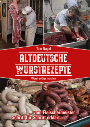 Das Buch „Altdeutsche Wurstrezepte- Wurst selber machen“ erklärt interessierten Hobbymetzgern und Laien Schritt für Schritt, wie mit wenig Arbeitszubehör und minimalem Zeitaufwand ein perfekter Schinken oder die perfekte Wurst hergestellt wird. Im Ratgeberteil erhalten Sie das komplette, dafür notwendige Wissen und finden auf den Rezeptseiten mit Sicherheit auch ganz schnell ihren persönlichen Lieblingsschinken oder ihre Lieblingswurst.. Erinnern Sie sich auch so gerne daran, wie die hausgemachte Wurst in ihrer Kindheit schmeckte? Und vermissen Sie auch den aromatischen und typischen Geschmack, den Schinken früher hatte? Dann holen Sie sich diesen Geschmack doch ganz einfach zurück… Stellen Sie ihre Lieblingswurst und ihren Lieblingsschinken ganz leicht selber her, mit genau denselben Zutaten und Gewürzen wie früher. In diesem Buch erklärt Ihnen Tom Nagel wie es geht, was Sie dafür benötigen und worauf Sie achten müssen. Dabei greift der passionierte Fleischermeister auf seine langjährige Berufserfahrung zurück und verwendet nur altbewährte, überlieferte und authentische Rezepte. Und damit Ihnen auch garantiert alles gelingt, ist jedes Wurst- und Schinkenrezept mit einer detaillierten Schritt-für-Schritt-Erklärung und genauen Angaben der Material- und Gewürzmenge versehen. Also, gönnen Sie sich mal wieder den Geschmack von früher und machen Sie Ihre Wurst und Ihren Schinken selbst!