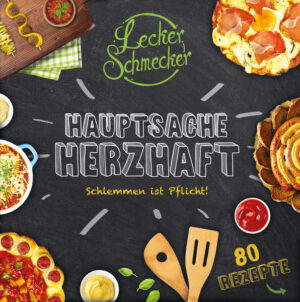 Dieses Kochbuch ist anders. Es wird dir nicht vorgaukeln, dass kalorienarm das neue „lecker“ ist oder dass es fettreduziert besser schmeckt. Unter dem Motto „HAUPTSACHE HERZHAFT“ steht der Genuss im Vordergrund, schließlich ist die wichtigste Regel für gutes Essen: Schmecken muss es! 2 Millionen Fans im Internet wissen, dass es bei Leckerschmecker genau darum geht. Langeweile und fade Kost kommen uns nicht auf den Tisch, aber dafür aufregende Gerichte, von denen deine Freunde noch in einem Jahr schwärmen. Unter den 80 herzhaften Rezepten finden sich Geschmacks-Kracher wie Bacon-Lasagne, Käsenudeln-Wellington, Hackbraten-Rolle, Bacon-Mais vom Grill und viele mehr. „HAUPTSACHE HERZHAFT” ist das perfekte Kochbuch für Leute, die ein ganz neues Kochbuch-Erlebnis suchen, ein hemmungsloser Genuss fürs Auge und für den Magen – nur nicht für Kalorienzähler.