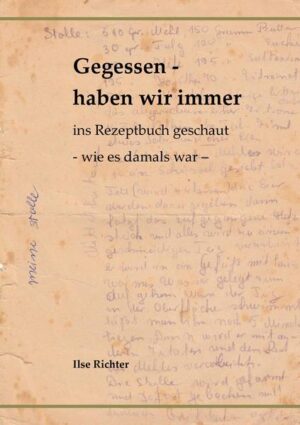 Ilse Richter hat Krieg, Vertreibung und Neuanfang erlebt und versorgte ihre Familie in der Zeit vor dem Supermarkt. Gegessen wurde immer - aber wie haben sich die Menschen versorgt als ganzjährige Verfügbarkeit fast aller Lebensmittel noch nicht selbstverständlich war? Dies ist kein Back- und Kochbuch. Aber es beschreibt, wie die Menschen früher in der Mark Brandenburg gelebt haben. Es entführt in die Zeit unserer Großeltern, die noch wussten, wo Obst, Gemüse, Fleisch und andere Lebensmittel herkamen und wie sie über das Jahr hinweg haltbar gemacht wurden.