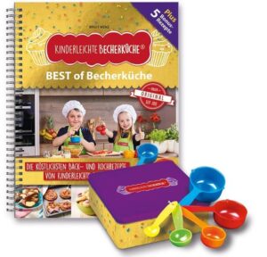 Kinderleichte Becherküche - BEST of Becherküche (Band 9) Back- und Kochbuch inkl. 5-teiliges Messbecher-Set & dekorativer Kekdsdose Das wird lecker! Die besten Rezepte der „Kinderleichten Becherküche“ endlich in einem Set. Da ist der Jubel in der Kinderküche groß! Die „Kinderleichte Becherküche“ wurde bekannt durch die „Die Höhle der Löwen“ auf VOX. Nicht nur Löwe Ralf Dümmel war begeistert davon, wie einfach Kinder mit den 5 farbigen Bechern und den klar struktu¬rierten Bild-für-Bild-Anleitungen selbstständig kochen und backen können - inzwischen ist die „Kinderleichte Becherküche“ in zahllosen Familien in ganz Deutschland zuhause. Aus den über 100 einfach erklärten Becher-Rezepten von süß bis salzig und vegetarisch bis herzhaft haben wir für dieses Set die 15 besten ausgewählt - und 5 ganz neue Rezepte gibt es als Bonus. Natürlich alle mit Gelinggarantie! -Tolles Set für alle großen und kleinen Köche - mit den 15 +5 beliebtesten Back- und Kochrezepten von KINDERLEICHTE BECHERKÜCHE, zzgl. 5 bisher unveröffentlichten Bonus-Rezepten in einem Buch -Inklusive einer dekorativen Keksdose zum Aufbewahren von Selbstgebackenem -Mit extra Fotoseiten um die eigenen Backwerke und Speisen zu dokumentieren -5 farbige Messbecher zum einfachen Abmessen der Zutaten -Idealer Einstieg in die Becherküche - für Kinder ab 4 Jahren geeignet Inhalt: 20 leckere & abwechslungsreiche Rezepte Kuchen & Muffins: Apfelkuchen -Marmorkuchen -Strandkuchen -Schmetterlingskuchen -Kuhfleckenkuchen (neu)-Nussmuffins -Plätzchen & Co.: Weihnachtsplätzchen -Schokolinsenplätzchen -Waffeln -Hauptgerichte: Kartoffelsuppe -Lasagne (neu) -Nudelauflauf mit Schinken -Frikadellen/ Burger Patties -Pizza Smilies -Kartoffelpuffer (neu) -Potatoes -Chicken Nuggets -Würstchen im Schlafrock - Desserts: Arme-Ritter-Auflauf (neu) -Apfelmus-Dessert (neu) •