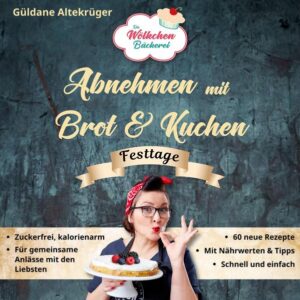 In "Abnehmen mit Brot & Kuchen - Festtage" nimmt Güldane - Dana - Altekrüger die klassischen Kalorienfallen der Festtafel unter die Lupe und bietet zahlreiche Alternativen für einen unbeschwerten Feiergenuss. Ob Schwarzwälder Kirschtorte, Christstollen, Osterzopf oder begleitende Brote und Brötchen - gebacken nach Danas wölkchenleichtem Prinzip kommen viele Klassiker mit der Hälfte der Kalorien aus. Jetzt kann man Weihnachten, Ostern, Geburtstage und Bayram mit Danas neuem Rezeptbuch und seinen vielen Tipps nicht nur lecker, sondern auch leicht feiern! Alle 60 Rezepte mit Nährwertangaben.