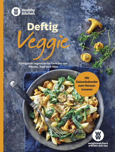 WW - Deftig Veggie - herzhafte und gesunde Rezepte ohne Fleisch Vegetarische Gerichte, die herzhaft schmecken und satt machen: Das WW Buch „Deftig Veggie“ zeigt, wie das auf schmackhafte, alltagstaugliche Weise gelingt. Keine Sorge, die SmartPoints Werte bleiben dabei stets im Rahmen. Pfiffige Ideen zum Sattwerden - abwechslungsreich, modern und so anders als die herkömmliche Veggie-Küche. Hier sehen Sie, wie vielseitig Gemüse ist und wie vielfältig es verarbeitet werden kann. Dieses Buch wendet sich nicht nur an überzeugte Vegetarier. Es ist eine Anregung für alle, die ihren Fleischkonsum reduzieren und häufiger fleischlos, gesund und lecker essen möchten - und dabei auf entspannte und gesunde Weise schlank bleiben wollen. Die Rezept-Ideen sind jeweils nach Zubereitungsart in drei Kapitel gegliedert: Rezepte aus der Pfanne Rezepte aus dem Topf Rezepte aus dem Ofen Dazu gibt es wertvolle Extras: Ein Saisonkalender zum Heraustrennen Praktische Tipps und Tricks Die exemplarische Erfolgsgeschichte Hier nur einige Beispiele: Eine Mexikanische Eierpfanne ist schnell zubereitet, ganz ohne Fleisch und macht wunderbar satt. Eine köstliche Pasta mit Pak-Choi-Pilz-Rahmsauce oder eine scharfe Kichererbsen-Blumenkohl-Suppe sind nicht nur fleischlos-deftig, sondern bringen Abwechslung auf den Teller. Eine Gemüse-Linsen-Lasagne oder ein Karotten-Rucola-Salat mit Bunter Bete werden unkompliziert im Backofen zubereitet und bieten zu den gewohnten Veggie-Gerichten allesamt eine schmackhafte und deftige Alternative. Im Baukastensystem gibt es zudem vier Varianten Bratlinge, vier verschiedene Gemüsesuppen und vier Zubereitungsarten für Flammkuchen. Besonders schön: Die 54 Rezepte sind saisonal aufbereitet und begleiten Sie somit durch das ganze Jahr. Ob Vegetarier, Veganer, Flexitarier oder figurbewusste Genießer - das WW-Buch beweist, dass SmartPoints und Genuss zusammengehören.