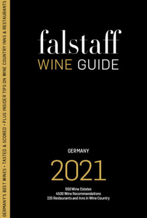 The Falstaff Wine Guide Germany features all thirteen German wine-growing regions, their top winemakers and their best wines. Furthermore, the Wine Guide tells you everything about the wine regions - their history, their special features and their sights. Since we all know that wine is best consumed at a well-laid table, the Falstaff Wine Guide also presents the best inns and restaurants for each region. The latest Wine Guide Deutschland 2021 lists more than 550 wine estates and more than 4,500 wine recommendations - plus 225 regional inns and restaurants.Hardly any other European country has made such a tremendous leap towards top wine quality as Germany has in recent years. This really is a wine miracle and a development the winemakers can be proud of - while wine lovers are the real beneficiaries.  As a leading wine magazine, Falstaff has published an annual Wine Guide Germany since 2013, telling you everything about Germany and her wines.The Falstaff Tasting Panel, the people who taste, describe and score the wines, consists of proven wine experts. They all have one thing in common: real enthusiasm, expertise and passion for wine. From the Ahr to Württemberg, from the Mosel to Baden. The Falstaff Wine Guide Germany  features all thirteen German wine-growing regions, their top winemakers and their best wines. More than 4,500 wines were tasted, described and scored and are now presented in the Falstaff Wine Guide Germany   - according to the internationally recognised 100-point system, of course.