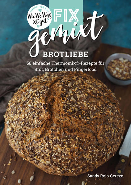 Alle meine Bücher sind auf www.fixgemixt.de bestellbar. Es geht doch nichts über frischen Brotduft, der durch´s ganze Haus strömt! Wenn Du gerne Brot & Brötchen backst und einfache Rezepte liebst, dann ist mein Buch „Fix gemixt - Brotliebe“ genau richtig für Dich. Im Buch erwarten Dich neben vielen Brot- und Brötchenrezepten auch Fingerfood, süßes Gebäck und eine Kategorie, in der vor allem mit Vollkorn- und Roggenmehl gebacken wird. Alle Rezepte kommen ganz ohne Sauerteig oder komplizierte Vorteige aus. Sandy Rojo Cerezo ist Food- & Travel-Bloggerin und arbeitet als Rezeptentwicklerin und Food-Fotografin. Bereits vor der Geburt ihrer Kinder hatte sie die Liebe zum Thermomix® für sich entdeckt, welcher seitdem nicht mehr aus ihrem Haushalt wegzudenken ist. Mit ihren fix gemixten Rezepten begeistert sie seit Jahren die Leser ihres Blogs www.wiewowasistgut.com.