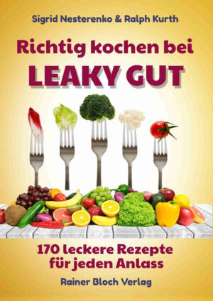 Richtig kochen bei LEAKY GUT 170 leckere Rezepte für jeden Anlass „Du bist was du isst“- das gilt beim Leaky Gut Syndrom in ganz besonderem Maße. Es heißt sogar, eine ungünstige Ernährung sei das größte Risiko, an einem Leaky Gut Syndrom zu erkranken. Im Umkehrschluss bedeutet dies allerdings, dass durch eine adäquate Ernährung der Krankheitsverlauf positiv beeinflusst werden kann. Aber woher weiß man, was der Darmschleimhaut und -flora zuträglich ist und von welchen Lebensmitteln man besser die Finger lassen sollte, weil sie die schädlichen Darmbakterien füttern und eine durchlässige armschleimhaut fördern? Keine Frage - wer sich erstmalig mit dem großen Themenkomplex Ernährung beim Leaky Gut Syndrom beschäftigt, fühlt sich schnell überfordert. Denn was gilt es nicht alles zu beachten, und womit fängt man eigentlich an? Die Basis für eine optimale und nährstoffreiche Ernährung beim Leaky Gut bildet eine Bio-Frischkost mit viel Gemüse und Salat. Empfehlenswert sind zudem Kokosöl und Olivenöl. Grundsätzlich ist darauf zu achten, dass die Lebensmittel pestizidfrei sind und möglichst keine Konservierungs- und Farbstoffe enthalten. Die Gesundheits-Autorin Sigrid Nesterenko weiß wovon Sie schreibt. Die Expertin für Umwelterkrankungen und lternative Heilmethoden hat bereits über 40 Bücher aus dem Gesundheitsbereich in den letzten 20 Jahren verfasst - inige davon wurden Bestseller. Viele Menschen verdanken ihre heutige Gesundheit ihren Büchern. Ihr neues Kochbuch „Richtig kochen bei Leayky GUT“ - 170 leckere Rezepte für jeden Anlass“ ist eine Ergänzung zu Ihrem, bereits 2010 erschienen Buches „Leaky Gut - der durchlässige Darm“, in dem ausführlich auf die optimale Ernährungsweise eingegangen wird. Es enthält sorgfältig zusammengestellte Rezepte mit ausgesuchten Lebensmitteln, die sich günstig auf den Krankheitsverlauf auswirken. So sind weder Milchprodukte, noch glutenhaltige und zuckerreiche Lebens-mittel sowie bestimmte Fette enthalten. Um den größten Nutzen aus den hochwertigen Nahrungsmitteln zu ziehen, ist unbedingt die persönliche Verdauungsleistung und Verträglichkeit zu beachten. Schon allein diese Vielfalt von 170 Rezepten lässt erahnen, dass sich die Ernährung beim Leaky Gut nicht wie eine Diät anfühlen muss. Mit ein bisschen Ideenreichtum sind im Handumdrehen abwechslungsreiche Gerichte möglich, die ganz zufällig nicht nur äußerst esundheitsförderlich sind, sondern auch noch köstlich schmecken. Nutzen Sie die vielen Anregungen, die Ihnen dieses Buch zur Verfügung stellt. Denn egal, für welchen Anlass Sie ein Rezept benötigen - in diesem Buch werden Sie fündig. Ob Sie ein leckeres Nudel- oder Kartoffelgericht zubereiten möchten, einen Snack für zwischendurch wünschen, Lust auf einen knackigen Salat haben oder Abwechslung in Ihren Ernährungsalltag bringen möchten - das Angebot mit 170 Rezepten ist so vielseitig, dass Sie für jede Gelegenheit und jeden Geschmack etwas Passendes finden können. So werden Sie ganz sicher auf leckere Rezepte stoßen, die Ihnen die Ernährungsumstellung leichter machen. Wir wünschen Ihnen alles Gute für Ihren Weg zu mehr Gesundheit und Wohlbefinden! Sigrid Nesterenko & Ralph Kurth Inhaltsverzeichnis: Vorwort Das sollten Sie auch wissen Lebensmittel Empfehlenswerte Lebensmittel Lebensmittel in Maßen verzehren Lebensmittel nicht verzehren Frühstück Brote Smoothies Getränke Hauptgerichte vegetarisch Nudelgerichte vegetarisch Kartoffelgerichte vegetarisch Reisgerichte vegetarisch Hauptgerichte mit Fisch und Geflügel Suppen Gemüsebeilagen Salate Desserts Rezeptregister Dieses Buch hat nicht die Absicht und erweckt nicht den Anspruch, eine ärztliche Behandlung zu ersetzen. Alle Rezepte können ohne großen Aufwand nachgekocht werden, sodass keine umfangreichen Vorkenntnisse rforderlich sind. Viele der ausgewählten Zutaten sind alltäglich, sodass keine Probleme auftreten sollten, diese zu beschaffen. Die Rezepte wurden nach allerbestem Wissen und Gewissen, sowie nach dem aktuellen medizinischen Wissensstand in Bezug auf das Leaky Gut zusammengestellt.