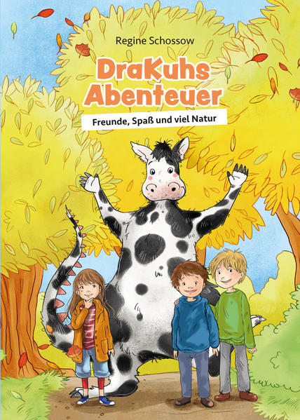 DraKuh ein Drache mit Kuhfell! DraKuh liebt die Natur und erlebt in allen Jahreszeiten viele spannende Abenteuer. Von Blätterhaufen über Schafherden bis hin zu besonderen Heckenschnitten DraKuh entdeckt überall spannende Dinge! Der fantasievolle Drache erfindet immer neue Spiele, findet lustige Lösungen für knifflige Probleme und ist besonders hilfsbereit. Beliebt ist er vor allem bei seinen besten Freunden, den Kindern Tim, Kira und Leon. Mit ihnen vergeht auch die größte Langeweile! In 12 tollen Geschichten nimmt euch DraKuh mit in seine Welt.