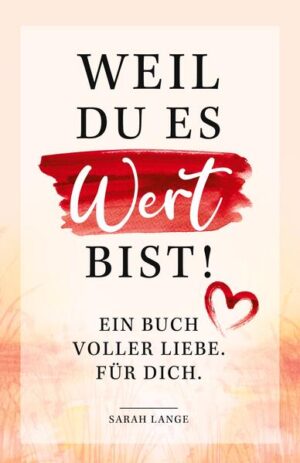 Weil du es wert bist! Ein Buch voller Liebe. Für dich. Dieses Buch soll dich an deinen unbeschreiblichen Wert erinnern. Es soll dir sichtbar machen, dass du tiefste Liebe und größtes Glück verdienst. Es soll dir zeigen, dass du einzigartig, liebenswert und wichtig für diese Welt bist. Und zwar genauso wie du bist. Vergiss das niemals, auch nicht in den schwierigen Momenten deines Lebens. Das Buch unterteilt sich in vier Kapitel: Glück, Selbstliebe, Dankbarkeit und Achtsamkeit. Zu jedem dieser Themenbereiche findest du eine wundervolle Sammlung von Gedanken, Lebensweisheiten und Zitaten, die zum Nachdenken anregen und das Herz berühren. Klicke auf „jetzt kaufen“ und beginne die wichtigste Reise in deinem Leben. Die Reise zu dir selbst. PS: “Weil du es wert bist” eignet sich auch ideal als Geschenk. Lasse einen besonderen Menschen in deinem Leben wissen, dass er für dich wichtig ist und du an ihn denkst.