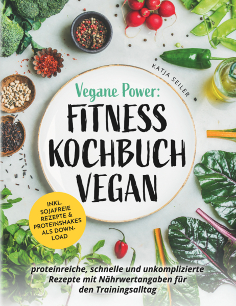 Das Buch „Vegane Power“ besteht aus einem kurzen Ratgeberteil mit vielen abwechslungsreichen Rezepten, die sehr gut für den sportlichen Alltag geeignet sind. Dir wird eine Vielzahl an besonders leckeren, proteinreichen und gesundenGerichten zum einfachen Nachkochen geboten. Neben den Standard-Kategorien Frühstück, Mittagessen und Abendessen, sind in diesem Kochbuch auch schnelle und einfache Rezepte unter der Kategorie „Snacks“ und „Wenige Zutaten“ enthalten. Alle Rezepte sind immer mit Kalorien- und Nährwertangaben hinterlegt. Für viel beschäftigte Sportler*innen gibt es extra Rezepte zum Thema „MealPrep". Dort erwarten dich abwechslungsreiche Rezepte zum Vorkochen, damit einer regelmäßigen Ernährung nichts mehr im Wege steht. Dadurch sparst Du dir das tägliche Kochen und hast mehr Zeit für die wichtigen Dinge im Leben.