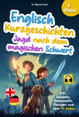 Dieses Buch hilft Kindern und Jugendlichen, ihre Englischkenntnisse durch Lesen, Hören und Üben zu verbessern und sich mit mehr Freude der englischen Sprache zu nähern. Die Fantasy-Geschichten unterstützen Kinder dabei, die Sprache besser zu verstehen und anzuwenden. Dieses Buch bietet folgende Vorteile: Pädagogisch wertvoll: Das Buch wurde von einer Didaktikerin und Mutter von zwei Kindern (10 und 13 Jahre) entwickelt. Sie kennt die Sorgen von Eltern und hat sie bei der Bucherstellung berücksichtigt. Vokabeln lernen Schritt für Schritt: Mit diesem Buch vertiefen Kinder bekannte Vokabeln und lernen spielend leicht neue. Kinder verinnerlichen neue Wörter kontextbezogen und erweitern den Wortschatz Kapitel für Kapitel. Grammatik verbessern: In jedem Kapitel gibt es gut durchdachte und strukturierte Übungen zur Grammatik. So üben Kinder wichtige Grammatikstrukturen ohne Druck und wie nebenbei. Hörverständnis trainieren: Kinder können sich die über 40 Audios immer wieder anhören. So verstehen sie die gesprochene Sprache leichter und legen den Grundstein für die mündliche Interaktion. Denn je besser ein Kind die gesprochene Sprache versteht, desto leichter wird es Grammatik und Wortschatz auch praktisch anwenden. Landeskunde und interkulturelles Wissen: In diesem Lernbuch wird eine spannende Reise durch die britische Mythologie unternommen. Beim Lesen lernen Kinder die Geschichte rund um Excalibur und Selkies und kennen. Englisch Lernen mit mehreren Sinnen: Durch Lesen, Hören und Üben lernen oder wiederholen Kinder bekannte und neue Vokabeln, typische Satz- und Grammatikstrukturen, Textverständnis und die richtige Aussprache von Wörtern.