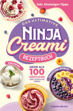 Dieses Buch ist dein perfekter Begleiter, um köstliche und gesunde Tiefkühldesserts in deiner Küche zu zaubern. Mit über 100 einzigartigen Rezepten bietet es eine Vielfalt, die keine Wünsche offenlässt. Warum dieses Buch? Vielfalt für jeden Geschmack: Von cremigen Eiscremes und erfrischenden Sorbets bis hin zu exotischen Gelatos, Smoothie Bowls, Milchshakes, Frozen-Joghurts und sogar alkoholischen Varianten - hier findest du für jede Gelegenheit und jeden Geschmack das passende Rezept. Einfache Anleitungen: Jeder Rezeptschritt ist klar und einfach beschrieben, sodass selbst Anfänger problemlos köstliche Desserts kreieren können. Dank der detaillierten Zutatenangaben und einfachen Zubereitungsbeschreibungen gelingt jedes Rezept auf Anhieb. Inspirierende Farbfotos: Jedes Rezept wird von hochwertigen Farbfotos begleitet, die das Endresultat anschaulich darstellen und deine Lust aufs Ausprobieren wecken. Perfekt abgestimmt auf die Ninja Creami: Alle Rezepte sind speziell für die Ninja Creami Eismaschine entwickelt und garantieren hervorragende Ergebnisse. Du kannst die Rezepte auch für die Deluxe-Version verwenden. Entsprechende Hinweise findest du im Buch. Exklusive Kreationen: Zusätzlich zu den klassischen Rezepten findest du in diesem Buch exklusive Kreationen. Von fruchtigen Sorbets über ausgefallene Gelatos bis hin zu verführerischen Milchshakes und mehr. Gesunde Alternativen: Erhalte als Rezepte für Light-Eiscreme sowie als Extra-Download eine ganze Fülle an veganen, laktosefreien und kalorienarmen Rezepten, die sowohl lecker als auch gesund sind. Perfekt für alle, die auf ihre Ernährung achten und dennoch nicht auf Genuss verzichten möchten.