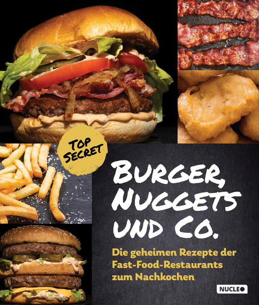 Achtung: Streng geheim! Dieses Kochbuch lüftet die Geheimnisse um die leckeren Burger, Nuggets, Saucen und Co. der Fast-Food-Restaurants. Mit zahlreichen Rezepten und Geheimzutaten kannst du die Burger selbst nachkochen. Das Top Secret Kochbuch für Burger Überrasch doch mal deine Freunde mit selbst gemachten Burgern. Sie werden staunen, wie dir das gelungen ist und wie du den Geschmack genau getroffen hast. Du erfährst alles für das perfekte Brötchen, den saftigen Belag und die unvergleichlichen Saucen. So gelingen dir alle Rezepte. Die geheimen Rezepte der Kult-Burger Wie wäre es mit einem Rösti Burger mit Speck und Käse auf dem Brötchen? Oder einem ultra-knusprigen Chicken Burger mit Cornflakes-Panade? Aber vielleicht ist auch der Doppelburger mit der unnachahmlichen Gurken-Sauce genau das Richtige? Jetzt musst du dich nicht mehr entscheiden, sondern kannst alle Kult-Burger jederzeit nachkochen. Burger für Grill und Pfanne Ob auf dem Grill oder in der Pfanne: In diesem Kochbuch erfährst du, wie dein Burger immer gelingt. Mit zahlreichen Tipps pimpst du deinen Burger auf das nächste Level. Einkauftipps: Wenn’s schnell gehen soll Du hast keine Zeit, die Saucen selbst anzurühren? Kein Problem. Wir verraten dir in Einkauftipps, welche Produkte im Supermarkt dem Original-Geschmack am nächsten kommen. Highlights des Kochbuchs: Die Geheimformeln entschlüsselt Die beliebtesten Beef- und Chicken-Burger Krosse Nuggets und Hähnchen-Teile Pommes, Onion Rings und Chili-Cheese-Nuggets: die perfekten Beilagen Zahlreiche Saucen und ihr unvergleichlicher Geschmack Anleitung für die perfekten Brötchen Apfeltasche, Hot Brownie und mehr: leckere Desserts Mit farbigen Bildern, die dir das Wasser im Mund zerlaufen lassen Schritt-für-Schritt-Anleitungen führen dich zum Ziel Mit diesem Kochbuch erfährst du die Geheimnisse der Fast-Food-Restaurants. Jetzt bestellen und unvergleichliche Burger zaubern.