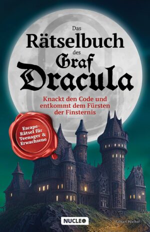 Entschlüsselt das düstere Geheimnis und entkommt dem Grafen Begebt Euch auf eine abenteuerliche Reise zu einer geheimnisvollen Burg, tief in den unergründlichen Wäldern. Doch seid gewarnt, denn dort erwarten Euch unheimliche Rätsel und knifflige Herausforderungen, die nur von den mutigsten Seelen gemeistert werden können. Willkommen in der faszinierenden Welt des Graf Dracula! Abwechslungsreiche Rätsel mit einer packenden Story Taucht ein in eine fesselnde Geschichte, in der zahlreiche Knobelund Rätselaufgaben darauf warten, von Euch gelöst zu werden. Jedes Rätsel ist ein Puzzleteil im größeren Ganzen, das Euch dem Geheimnis der Burg näherbringt. Für alle, die Spaß an Escape- Rätseln haben Während der Fürst der Vampire Euch testet, seid Ihr nicht allein. Hinweise stehen Euch als treue Begleiter zur Seite, die Euch auf den richtigen Weg führen und weiterhelfen. So sind die Rätsel stets fair und nicht zu schwer, aber auch nicht zu leicht. Entkommt dem Grafen zusammen oder allein Ob allein oder in der Gruppe, dieses Abenteuer ist für jeden zugänglich. Egal, ob Ihr gerade erst die ersten Schritte in der Welt der Rätsel wagt oder bereits erfahrene Rätselfreunde seid, die Burg des Graf Dracula bietet spannende Herausforderungen für Einsteiger und Fortgeschrittene ab 12 Jahren. Die Geschichte samt Rätsel könnt Ihr am Stück lesen oder in Etappen lösen. Highlights: Abwechslungsreiche Knobel& Rätselaufgaben, eingebunden in eine geheimnisvolle Geschichte Hinweise helfen Euch weiter Allein oder in der Gruppe lösbar Für zwischendurch oder am Stück Level: Einsteiger & Fortgeschrittene (ab 12 Jahren) Worauf wartet Ihr? Packt Euren scharfen Verstand und Euer schnelles Auffassungsvermögen ein und stellt Euch den mysteriösen Geheimnissen der Burg. Wagt Euch in die Dunkelheit und löst das Rätsel!