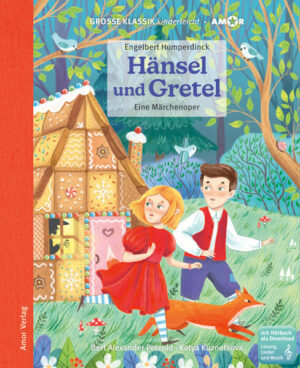 Hänsel und Gretel werden von ihren Eltern als Strafe in den Wald geschickt, um Beeren zu sammeln. Bei einsetzender Dämmerung kommen die Geschwister vom Heimweg ab, entdecken ein Pfefferkuchenhaus und probieren hungrig davon. Darin wohnt eine alte, hässliche Hexe, die Kinder in Lebkuchen verzaubert. Hänsel und Gretel ahnen langsam, das ihnen Gefahr droht. Mit großer List stoßen die Kinder die bösartige Alte in ihren eigenen Ofen der explodiert und retten sich dadurch. Endlich werden auch alle Kinder von ihren Eltern wiedergefunden, die voller Sorgen im Wald nach diesen suchen. Ebenso glücklich ist die Familie von Hänsel und Gretel wieder vereint. Der Kinderopernklassiker von Engelbert Humperdinck (1854–1921) wird von Bert Alexander Petzold originalgetreu nacherzählt und ist durchgehend vierfarbig von der georgischen Künstlerin Katya Kuznetsova illustriert. Die Hörbuchversion als inszenierte Lesung mit der beliebten Schauspielerin Jana Rahma sowie Musik und bekannten Liedern wie »Suse, liebe Suse ...« und »Ein Männlein steht im Walde ...« ist mit dem Buch als Download erhältlich. Der Titel erscheint in der Reihe »Große Klassik kinderleicht«. Engelbert Humperdinck komponierte zahlreiche Lieder und Orchesterwerke, doch am liebsten schrieb er Opern für Kinder. Nach seinem Studium am Konservatorium in Köln und der königlichen Musikschule in München wurde er Assistent beim berühmten Richard Wagner und später sogar dessen musikalischer Leiter der Bayreuther Festspiele. Durch seine Kinderoper »Hänsel und Gretel«, am 23. Dezember 1893 im Deutschen Nationaltheater Weimar mit der Staatskapelle Weimar uraufgeführt, wurde Engelbert Humperdinck weltweit bekannt. Das Libretto der Oper stammt von seiner Schwester Adelheid Wette, geborene Humperdinck.