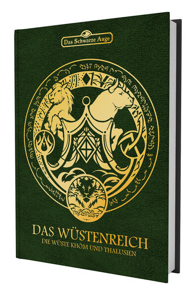 Das Wüstenreich - Die Wüste Khôm und Thalusien Die Wüste Khôm ist ein lebensfeindlicher Ort, der von gastfreundlichen Nomaden und mit zaubermächtigen Artefakten beladenen Kamelkarawanen durchzogen wird. Die Novadis, Wüstenkrieger auf edlen Rössern, herrschen in Stämmen über die Lande des Kalifen, der sie unter sich im Glauben an Rastullah, den Eingott des Zeltes, zu einem Volk vereint. Auf den Gipfeln der Gebirge des Wüstenreichs hausen Barbaren, die Blut und Leidenschaft verehren. In den fruchtbaren Tälern Thalusiens ringen ärmliche Reisbauern und Rebellen mit der Tyrannei ihrer Herrscher. Mit dieser Regionalspielhilfe erhältst du ergänzendes Hintergrundmaterial zum Wüstenreich. Neun zur Region passende Professionen werden vorgestellt, darunter der elementarmächtige Graumagier der Zauberschule des Kalifen, der wilde Ferkinaschamane, die mit Zaubertänzen inspirierende Rahkisa oder die auf Wüstenrössern galoppierenden Sippenkrieger der Novadis. Weiterhin sind enthalten: #eine ausführliche Erläuterung der gesellschaftlichen Eigenheiten in der Region sowie des Lebens in ihren Oasen und Städten, #ein umfangreiches regionales Bestiarium und Herbarium, #spannende Legenden und ausführliche Hintergründe zu dynamischen Entwicklungen der Region, #neue Waffen und Rüstungen, darunter der prächtige Mherweder Doppelkhunchomer, das sichelförmige thalusische Richtschwert Kadikalam und der ehrfurchtgebietende Spiegelpanzer, #Fokusregeln zu Wesenszügen, die deinen Helden regionstypisches Flair verleihen sowie eine Tabelle zur Inspiration oder zum Auswürfeln deines Heldenhintergrundes, #ein Feature zu Expeditionen in die Wüste, #ein großes Kapitel mit Mysterien und Abenteueraufhängern speziell für die Spielleiterin #und beiliegende Karten der Region (A3) plus im Buch abgedruckte Stadtpläne von Keft, Unau, Mherwed, Amhallah, Thalusa und Kannemünde!