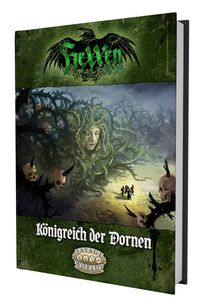 Eine mysteriöse Macht hat im Grenzgebiet zwischen dem Kurfürstentum Sachsen, dem Königreich Böhmen und dem Königreich Rabenschwarz ein Territorium für sich beansprucht und das Gebiet mit einer unüberwindlichen Dornenmauer abgeriegelt. Die Jäger werden im Städtchen Aue im Erzgebirge auf diese Bedrohung aufmerksam, als sie der geheimnisvollen Heilerin Frieda helfen, einen Mann zu besiegen, der sich vor ihren Augen in ein peitschendes Dornenmonstrum verwandelt. Wenn sie bereit sind, Friedas Auftrag anzunehmen, führt sie das quer durch das Erzgebirge bis zur Dornenmauer, stets verfolgt von den Häschern der mysteriösen Rosenkönigin. Doch damit endet ihre Queste nicht, denn nun müssen sie sich der Freundschaft eines uralten Wesens versichern, um einen Weg durch die Dornenmauer zu finden und das verwunschene Königreich der Dornen zu betreten. Die Reise geht durch verfluchte Wälder und finstere Höhlen, durch von Alben belagerte Städte und reale Orte. Diese märchenhafte Kampagne für Fortgeschrittene Jäger enthält neben spannenden und herausfordernden Kämpfen viele Möglichkeiten für soziale Aktivitäten, Recherchen und Savage Tales am Rande des Weges, um die Kampagne weiter auszubauen. Diese Kampagne setzt die Savage Worlds Abenteuer-Edition und den Settingband HeXXen 1733 für Savage Worlds voraus.