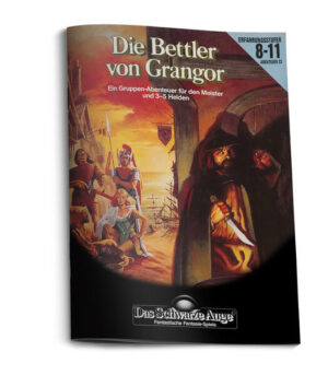 Die Bettler von Grangor Grangor, eine der ältesten und schönsten Städte Aventuriens, ist berühmt für ihre malerische Architektur und die großen Handelshäuser, die ihren Wohlstand und den Stadtfrieden sichern. Aber plötzlich wird eine Patrizierfamilie nach der anderen von unheimlichen Schicksalsschlägen getroffen. Wer kann dem Schrecken ein Ende machen, bevor in Grangor das Chaos regiert …? Das Abenteuer enthält u. a. einen doppelseitigen Stadtplan und zahlreiche Informationen über die Stadt. Hierbei handelt es sich um eine Neuauflage des Abenteuers für die zweite Edition von Das Schwarze Auge.