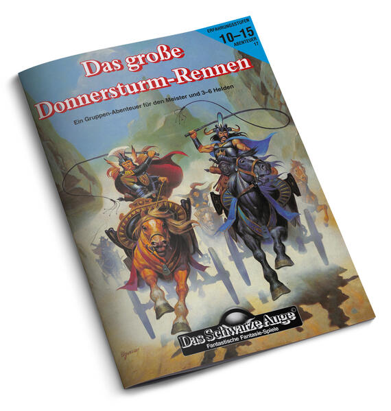 Alle 25 Jahre findet in Aventurien ein Wagenrennen statt: das Große Donnersturm Rennen. Bisher glich keine dieser Wettfahrten der voraufgegangenen, doch alle hatten etwas gemeinsam: ein erlesene Teilnehmerfeld und eine mörderische Strecke. Die Helden sind herzlich eingeladen, am diesjährigen Rennen teilzunehmen. Sie dürfen sich glücklich schätzen, wenn sie überhaupt das Ziel erreichen - und sie dürfen davon träumen, den Preis zu gewinnen: Rondras Donnersturm, den mächtigsten Streitwagen der Welt. Hierbei handelt es sich um eine Neuauflage des Abenteuers für die zweite Edition von Das Schwarze Auge.