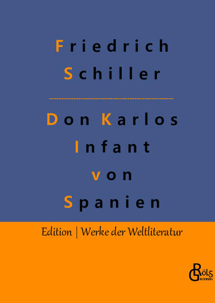 Don Karlos, immerhin Kronprinz von Spanien, trifft seinen Jugendfreund Marquis von Posa wieder, der lange verreist war und mittlerweile als Abgeordneter der niederländischen Provinzen dient. Er will Karlos dazu bringen, sich als Statthalter nach Flandern entsenden zu lassen, um dort den Protestanten mehr Freiheiten einzuräumen, damit der Konflikt mit den katholischen Besatzern zur Ruhe kommt. Karlos hat aber viel dringendere Probleme als Frieden in Flandern: Er liebt immer Elisabeth von Valois, seine ehemalige Verlobte, die aber jetzt den Vater geheiratet hat und damit seine Stiefmutter geworden ist... Gröls-Verlag (Edition Werke der Weltliteratur)