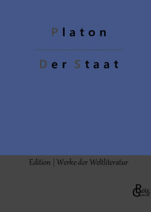 Platos "Staat" ist die älteste bekannte, ausgearbeitete Schrift politischer Philosophie der Menschheitsgeschichte. Als Grundlagenschrift der Naturrechtslehre zählt sie nicht nur zu den mächtigsten Werken der Literaturgeschichte, sondern wird auch bis heute zitiert. Innerhalb des Werkes selbst ist Sokrates die dominierende Hauptfigur. Sokrates entwickelt dabei zum Beispiel das Modell des Ständestaats und das Konzept der dreiteiligen Seele und auch die Ideenlehre. Gröls-Verlag (Edition Werke der Weltliteratur)