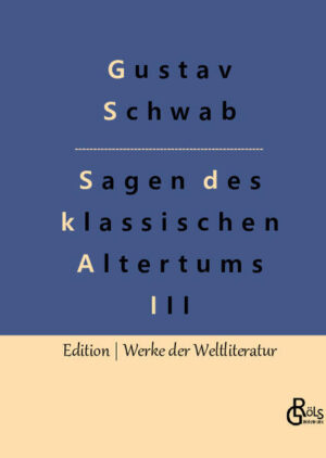 Der dritte Teil: "Die schönsten Sagen des klassischen Altertums" sind eine für junge Menschen erstellte Sammlung antiker Mythen, die Gustav Schwab in den Jahren 1838 bis 1840 in drei Bänden herausgab. Sein Zeil war die Nacherzählung in schlichter Prosa, um die spannendsten Geschichten von Agamemnon bis Odysseus als Klassiker der Kinder- und Jugendliteratur verfügbar zu machen. Dass auch Erwachsene seine einfach zu lesende Sprache den komplexeren Werken zumeist vorziehen, konnte er damals nicht ahnen. Gröls-Klassiker (Edition Werke der Weltliteratur)