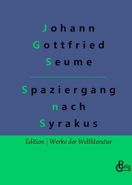 Spaziergang ist vielleicht nicht das richtige Wort, für die Wanderung, die Seume über mehrere Monate, angefangen am 6. Dezember 1801in Grimma bei Leipzig unternahm. Erst im August des darauf folgenden Jahres war er wieder zu Hause. Seumes Bildungsreise in der Tradition der Grand Tour ist seit Generationen Vorbild für Bildungsreisende, die mehr sein wollen, als Touristen. Gröls-Klassiker (Edition Werke der Weltliteratur).