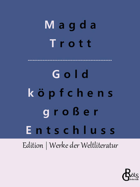 "Die großen Ferien kamen immer näher. Seit Tagen überlegte Frau Goldköpfchen, ob es ratsam und möglich sei, mit den drei Kindern eine kleine Ferienreise zu machen. Obwohl sie eine sparsame Hausfrau war, kostete doch das Atelier mit all seinen Anschaffungen eine Menge Geld, und drei Kinder wollten versorgt sein. Hinzu kam noch, daß Frau Wendelin immer eine offene Hand hatte und Bedürftige niemals zurückwies, ohne ihnen mit einem kleinen Geldbetrag ausgeholfen zu haben. Freilich, wenn sie an den Vater oder an Bruder Kuno schrieb, der jetzt die väterliche Apotheke übernommen hatte, würden sie ihr ohne weiteres einen Reisezuschuß schicken..." Gröls-Klassiker (Edition Werke der Weltliteratur)