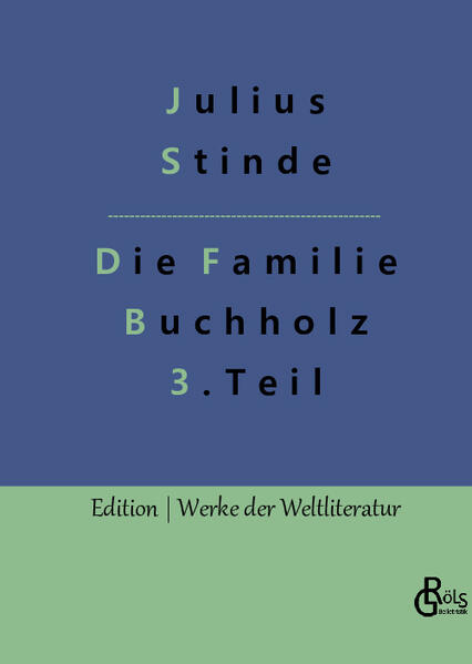 Teil 3: "Wem die Schilderung des kleinbürgerlichen Lebens der Reichshauptstadt nicht gefällt, dem bleibt es unbenommen, sich einen Roman zu kaufen, in denen Grafen und Comtessen gebildete Conversation führen. Wen es aber interessirt, zu erfahren, wie sich intimes Familienleben in der Einsamkeit der großen Stadt gestaltet, der wird an den Sorgen und den Freuden der Frau Wilhelmine Antheil nehmen und ihre Briefe als Skizzen aus dem Leben der Hauptstadt betrachten, die nicht blos aus Asphaltstraßen und langen Häuserreihen besteht, sondern aus vielen, vielen Heimstätten, deren Thüren dem Fremden verschlossen bleiben." Julius Stinde (Gröls-Klassiker - Edition Werke der Weltliteratur)