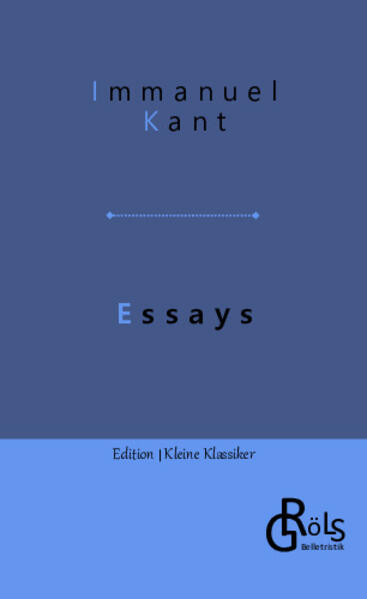 "Aufklärung ist der Ausgang des Menschen aus seiner selbst verschuldeten Unmündigkeit." Mit diesem berühmten Satz beginnt Kants Essay über die Aufklärung, der bis heute stilbildend ist und auf wenigen Seiten die Essenz einer ganzen Epoche birgt. Kants Essays mögen nicht einfach zu verstehen sein, doch das kann auch nicht des Philosophen Anspruch sein. Vielmehr zeugen seine Essays bis heute von einem Scharfsinn, wie sie von wenigen Denkern vor ihm und vielleicht noch weniger nach ihm erreicht wurden. Gröls-Klassiker (Edition Kleine Klassiker)