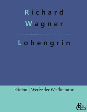 "Im Vordergrund sitzt König Heinrich unter einer mächtigen alten Eiche (Gerichtseiche), ihm zunächst stehen sächsische und thüringische Grafen, Edle und Reisige, welche des Königs Heerbann bilden. Gegenüber stehen die brabantischen Grafen und Edlen, Reisige und Volk, an ihrer Spitze Friedrich von Telramund, zu dessen Seite Ortrud. Die Mitte bildet ein offener Kreis. Der Heerrufer des Königs und vier Hornbläser schreiten in die Mitte. Die Bläser blasen den Königsruf." Gröls-Klassiker (Edition Werke der Weltliteratur)