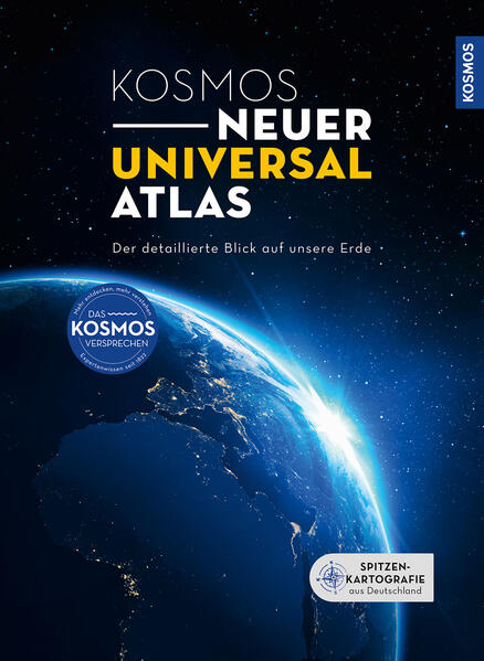 Das ist Spitzenkartografie, die begeistert! Mit seinen hochpräzisen Karten, topaktuellen Länderinformationen und beeindruckenden 3D-Ansichten des Meeresbodens ist „Der Kosmos Universalatlas“ unverzichtbar für alle Kartografie-Fans. Seine Karten in den Maßstäben 1:30 Millionen (Weltkarten), 1:4,5 Millionen (Länderkarten), 1:750.000 (Straßen- und Reisekarten) und 1:85 bis 1:20 Millionen (3D-Ozeankarten) sowie aktuellste Informationen und Daten zu den Ländern der Welt offenbaren faszinierende Details und machen den Atlas zum verlässlichen Begleiter für Schule, Studium, Beruf oder bei der Reiseplanung. > Aktuellste Präzisionskartografie aus Deutschland. > Mit 3D-Meeresbodenkarten aller Weltmeere. > Jetzt mit Alaska, Kanada und Grönland im Detailmaßstab 1:4,5 Millionen.