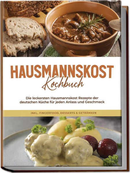 Hausmannskost: Köstliche, gehaltvolle und überraschend moderne Schlemmereien aus Großmutters Genuss-Schatzkiste Einfach, bodenständig, wenig glamourös - und am Ende doch oft der wahre Superstar bei Tisch: Das ist Hausmannskost, die hohe Kunst, aus unkomplizierten Lebensmitteln einzigartig leckere Speisen auf den Tisch zu zaubern. Falls Sie kein gut gehütetes Familienkochbuch zuhause haben, dann zeigen Ihnen diese Rezeptideen, wie Sie originalen Hausmanns-Genuss ganz einfach auch auf Ihren Tisch zaubern können! Hausmannskost ist die Art von Nahrung, die ein guter Hausherr seiner Familie vorsetzen ließ - so lässt sich das Prinzip zusammenfassen und im Ergebnis bedeutet das: herzhaft-deftige Speisen, die satt machen, regional-saisonale Produkte in den Mittelpunkt stellen und dazu ohne großen Schnickschnack zuzubereiten sind. Klingt nach einem Volltreffer? Dann schnappen Sie sich dieses Buch und entdecken Sie eine köstliche Riesenauswahl an Frühstücksideen, Suppen, Salaten, Hauptgerichten, Desserts und vielem mehr aus den verschiedensten Regionen. Entgegen typischen Klischees werden hier nicht nur Fleisch- und Fischfans glücklich, sondern auch Veggies entdecken eine große Bandbreite an vielfältigen Leckereien, die vegetarisch-vegan originalen Hausmannsgeschmack bieten. Klingt lecker, aber nach reichlich Fett & Kalorien? Keine Sorge! Zwar ist Fett ein exzellenter Aromaträger und verhilft vielen Speisen zu ihrem legendären Geschmack, aber Sie entdecken ebenso Rezepte für die gesundheitsbewusste Küche und dank kinderleicht nachzukochender Schritt-für-Schritt-Anleitungen gelingen Ihnen die Köstlichkeiten auch, wenn Sie gerade erst am Herd durchstarten. Frühstück & Brote: Ob morgens oder zur Brotzeit, mit Roggen-Walnuss-Brot, Vanille-Haferbrei mit frischen Beeren oder Frankfurter mit Ei landen Sie immer einen Volltreffer. Vorspeisen- & Beilagenvielfalt: Schneller Bohnensalat, Kartoffelsuppe mit Hackklößchen oder Käse-Windbeutel eignen sich auch für den kleinen Hunger. Großmutters Geheim-Tipps: Ob Saucen, Dips oder Eingewecktes, mit Meerrettichsauce, Kresse-Dip oder Pflaumenkompott holen Sie sich wahren Wohlfühlgeschmack nach Hause. Klassiker mit Fleisch & Fisch: Zwiebel-Sahne-Putenbrust, Königsberger Klopse oder Dithmarschener Sardellenauflauf glänzen in der Königsdisziplin der Hausmannskost. Fleischfreie Feinheiten: Vegetarier und Veganer genießen bei Schnüsch-Gratin, Allgäuer Kässpatzen oder Kohl-Reis-Rouladen mit fruchtiger Tomatensauce auf die würzig-deftige Art. Kleine Sünden: Ob Nascherei oder Getränkespezialität, Rosinenkuchen mit Zuckerguss, Kirschmichel oder nordfriesische tote Tante schenken Glücksmomente im Alltag. Mit diesem Kochbuch schmeckt’s wie bei Mutti und Sie holen sich den Geschmack von Tradition und Gemütlichkeit ganz einfach nach Hause. Ob Sie kulinarische Kindheitserinnerungen aufleben lassen wollen, deftig-bodenständigen Genuss lieben oder gerne Neues aus anderen Regionen entdecken - hier werden Sie fündig.