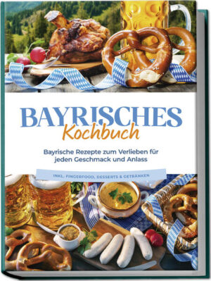 Bayrisches Kochbuch: Herzhafte, raffinierte und vielfältige Schmankerl für original bayrische Schlemmerei Alpenpanorama, schmucke Bauernhäuser, Chiemsee und Oktoberfest - das typische Bayern zieht längst Menschen aus aller Welt an und dabei darf eines nicht fehlen: höchste Gaumenfreuden nach bayrischer Art. Wie Sie die auch bei sich zuhause ganz einfach, authentisch und gelingsicher auf den Tisch zaubern, zeigt Ihnen diese Rezeptsammlung. Schweinshaxe, Weißwurst und Bier: Das kommt den meisten Nicht-Bayern als Erstes in den Kopf, wenn sie an bayrisches Essen denken - und auch, wenn diese Auswahl bereits lecker genug ist, hat die Küche am Alpenrand noch viel mehr zu bieten! Dank jahrhundertelanger bäuerlicher Tradition finden Sie hier eine große Vielfalt an deftigen Köstlichkeiten aus Fleisch, genauso jedoch regional-saisonales Obst und Gemüse in vielen Varianten. Einflüsse aus Österreich oder dem Allgäu haben die Speisenauswahl zusätzlich erweitert und raffiniert, sodass heute nicht nur Fleischfans auf ihre Kosten kommen, sondern auch Vegetarier und Veganer in schönster bayrischer Genusstradition schlemmen können. Bayrische Küche klingt für Sie fettreich und schwer? Das muss nicht sein! Denn die zahlreichen Rezepte für Salate, Suppen, Brotzeitideen und Desserts halten eine Riesenauswahl an leichten Leckereien und köstlichen Kleinigkeiten ebenso bereit wie deftig-sättigende Hauptgerichte. Dank der einfachen Schritt-für-Schritt-Anleitungen gelingen die Speisen selbst ungeübten Köchen auf Anhieb und so können Sie auch fernab der Alpen jeden Tag Ihre Dosis bayrische Lebensfreude genießen. Frühstücks- und Brotzeitideen: Mit Weißwurstfrühstück, Kaiserschmarrn, Kümmelbrot und Obatzda haben Sie zu jeder Tageszeit ein original-bayrisches Schmankerl parat. Kleines & Feines: Ob als leichte Mahlzeit, Snack oder Vorspeise, mit Biergartensalat, Apfel-Kohlrabi-Salat, Leberknödelsuppe oder Zwiebelkuchen-Muffins sorgen Sie für jede Menge Genuss und Geschmack. Fleisch- und Fischspezialitäten: Bei Rindfleisch in Meerrettichsauce, Schweinebraten, Zander im Bierteig oder Sardellenschnitzel zeigt sich Bayern von seiner legendär-deftigen Seite. Veggie-Hits vom Alpenrand: Mit Käsespätzle, Pilzragout mit Brezenknödeln, seidenen Klößen oder Krautpfanne erleben Sie zeitgemäß vegetarisch-vegane Schlemmerei. Verführung pur: Desserts und Drinks wie Zwetschgenbavesen, bayrische Creme mit Weißbierschaum, Orange-Bier-Cocktail oder Wolpertinger präsentieren Ihnen bayrische Genusstradition vom Feinsten. Holen Sie sich mit diesem Kochbuch originales Bayern-Flair in die Küche und entdecken Sie die verlockende Vielfalt süddeutscher Kochkunst. Ob Sie längst für bayrisches Essen schwärmen, über den Schweinshaxen-Tellerrand hinausschauen möchten oder schon einmal ein wenig Urlaubsfeeling aufkommen lassen wollen - hier werden Sie in jedem Falle fündig!