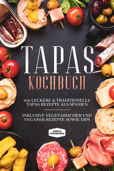 Sie haben schon oft von Tapas gehört? Oder kennen diese Köstlichkeiten noch aus Ihrem letzten Urlaub in Spanien? Nun möchten Sie Tapas selbst zubereiten? Dann ist dieses Kochbuch genau das Richtige für Sie! Tapas, die spanischen Appetithäppchen, werden immer beliebter. Inzwischen gibt es in vielen deutschen Städten tolle Tapas-Bars. Doch um diese kleinen Leckereien zu genießen müssen Sie weder nach Spanien reisen, noch nach der nächsten Tapas-Bar Ausschau halten. Machen Sie sie einfach selbst! Egal ob vegan oder vegetarisch, lieber Fleisch oder Fisch: In diesem Buch finden Sie garantiert Ihr Lieblingsrezept. Begeistern Sie sich selbst und andere mithilfe dieser originalen, leckeren Rezepte. Und nebenbei können Sie noch die Entstehungsgeschichte der Tapas erzählen. Fangen Sie direkt an und probieren Sie gleich die ersten Rezepte aus. Guten Appetit! Das erwartet Sie: ✓Leckere Tapas Rezepte mit Fleisch und Wurst ✓Erfrischende Tapas Rezepte mit Fisch und Meeresfrüchten ✓Nicht weniger köstliche vegetarische Tapas Rezepte ✓Und ebenso geschmacksvolle vegane Tapas Rezepte ✓Genaue Anleitungen in jedem Rezept