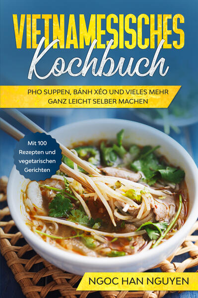 Sie scheinen sich für die vietnamesische Küche zu interessieren. Hier sind Sie genau richtig. Mit diesem Kochbuch erhalten Sie die Chance, Ihr Wissen über die vietnamesische Küche mit sorgfältig auserwählten Rezepten zu erweitern, diese zu genießen und Ihr Wohlbefinden zu steigern. Die Vietnamesische Küche hat viel zu bieten. Sie bereichert die tägliche Ernährung nicht nur mit einem unglaublichen Geschmack, sondern erhöht Ihr Wohlbefinden durch viele gesunde und frische Zutaten. Vielen verwendeten Kräutern werden sehr wirksame Wirkungen zugesprochen. Dieses Kochbuch bringt Ihnen mit 100 Rezepten, die vietnamesische Küche nach Hause. Schritt für Schritt werden Sie sich die leckersten und bekanntesten Gerichte Vietnams zubereiten können. Darunter die sehr bekannten Pho Suppen, die berühmten Bánh Xéo Gerichte oder auch Gerichte mit Schwein, Geflügel, Rind und Fisch. Falls Sie sie sich mehr für die vegetarische Zubereitung begeistern können, finden Sie hier auch einige vegetarische Rezepte.Für diejenigen, die tief in die vietnamesische Küche eintauchen wollen, bietet dieses Kochbuch sogar Rezepte an, mit denen Sie Reisnudeln, Reismehl und Reispapier selber herstellen können.Zuletzt sollte man nicht die unglaublich leckeren Nachtischrezepte auslassen. Von Ché Ba´Ba zu Klebereis mit Mango sind einige spezielle Nachtische vertreten. Als kleines Extra erwarten Sie zudem typisch vietnamesische Getränke, die unbedingt einmal probiert werden sollten!Bereichern Sie Ihre Küche und steigen Sie in das kulinarische vietnamesische Küchenabenteuer ein. Denn sie hat so viel so bieten!Viel Spaß beim Kochen und guten Appetit! Das erwartet Sie: ✓100 abwechslungsreiche Rezepte darunter Gerichte mit Fisch und Fleisch oder auch vegetarische ✓3 Grundrezepte mit denen Sie Reisnudeln, Reismehl und Reispapier selber herstellen können ✓Bis über 20 verschiedene Rezepte für die berühmten Pho Suppen sowie bis zu 20 nicht weniger bekannte Bánh Xéo Gerichte