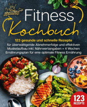 Fitness-Ernährung: Mit 123 köstlichen Rezepten zur absoluten Traumfigur Man ist, was man isst! Mit dem Fitness-Kochbuch schlank, gesund und in Topform (BONUS: 4-Wochen-Ernährungsplan für schnelle Fettverbrennung und maximalen Muskelaufbau) Sie möchten nicht nur einfach ein wenig Gewicht verlieren, sondern eine Topfigur? Ein wenig Rohkost reicht Ihnen nicht, Sie wollen Ernährung, die Sie Ihren Zielen konkret und effektiv näherbringt? Sie sind gerade erst am Anfang Ihres Weges und haben trotzdem keine Lust, auf Genuss zu verzichten? Dann ist dieses Buch genau das, was Sie brauchen! Wer kennt das nicht? Joggen statt Netflix, Vollkorn statt Schoki, Knäckebrot statt Chips - und vor dem Spiegel trotzdem nichts als Frust. Die Disziplin lässt nach, Spaß und Genuss gehen verloren und die guten Vorsätze sind schnell dahin. Doch damit ist nun ein für alle Mal Schluss! Denn dieses Fitness-Ernährungsbuch bringt endlich alles mit, was für einen fitten, gesunden und genussvollen Lebensstil nötig ist. Klingt irgendwie fade und langweilig? Ganz im Gegenteil! Präzise auf Ihre Bedürfnisse abgestimmte Rezepte für Power-Frühstück, knackige Salate, herzhafte Sattmacher, sündige Desserts oder exotische Shakes verwandeln Ihre Ernährung von langweiliger Notwendigkeit in optimale Trainingsunterstützung und bieten gleichzeitig jeden Tag himmlische Genussmomente! Damit wird dieses Buch zum zuverlässigen Erfolgsgaranten auf Ihrem Weg zu dem Körper, von dem Sie schon immer geträumt haben. Probieren Sie sich durch Ofengemüse mit Hähnchen, Matcha-Nicecream, Protein-Kürbiskuchen, Erdnussbuttershake & vieles mehr und finden Sie heraus, wie Sie Ihrem Workout mit leckerer Ernährung den extra Kick verleihen und sich auf fast magische Weise in absolute Topform schlemmen! Köstlicher Kickstart: Beginnen Sie Ihren Tag mit geballter Energie aus Granola-Lebkuchen, Avocado-Brot mit Ei, Rucola und Parmesan oder Krabben-Rührei auf Schwarzbrot. Sattmacher und Nährstoffbomben: Nach einem Power-Workout füllen Mozzarella-Waffeln, orientalischer Hackbraten oder Lachspäckchen mit Gemüse Ihre Kraftspeicher wieder auf! Verführerische Beilagenvielfalt: Salate, Saucen & Dips runden jedes Menü ab, also gönnen Sie sich Quinoa-Tomaten-Salat, Spargelsalat mit Feta & Erdbeeren, Guacamole und Low-Carb-Ketchup. Süße Genussmomente: Raffinierte Desserts wie Protein-Crepes, Zitronenkuchen oder Protein-Flan machen glücklich und fit zugleich. Energie für Zwischendurch? Ob süß oder pikant, Snacks wie Energy Balls, Schoko Crossies, Caprese-Hackbällchen oder herzhafte Proteinmuffins pushen Ihr Energielevel auf Knopfdruck! Eiweiß-Schub gefällig? Mixen Sie sich Melonen-, Frucht-Nuss- oder grünen Protein-Shake und holen Sie noch mehr aus Ihren Workout raus! Boosten Sie Ihren Trainingserfolg mit gesunden Nährstoffbomben, pushen Sie Ihre Motivation mit köstlichen Energiespendern und bringen Sie sich mit Genuss & Abwechslung fast wie nebenbei in absolute Höchstform! Ob bereits Fitness-Freak und Ernährungs-Enthusiast oder mit guten Vorsätzen noch ganz am Anfang- mit diesem Buch erreichen Sie Ihre Ziele in kürzester Zeit zweifellos! Sichern Sie sich jetzt mit diesem liebevoll zusammengestellten Kochbuch wirklich alles, was Sie brauchen, um sofort loszulegen und endlich in die beste Form Ihres Lebens zu kommen!