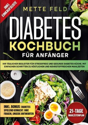 Wurde bei Ihnen Diabetes diagnostiziert und Sie fühlen sich von der Ernährungsumstellung überfordert? Dies ist das Buch, nach dem Sie gesucht haben! Das "Diabetes-Kochbuch für Anfänger" ist Ihr Must-Have-Ratgeber, der Ihnen zeigt, wie Sie Ihren Blutzuckerspiegel durch achtsames Essen effektiv kontrollieren können. Dieses Buch ist perfekt für Neulinge in der Welt der Diabetikerernährung sowie für diejenigen, die ihre Kochkünste mit gesunden Rezepten bereichern möchten. Was Sie in diesem Buch finden: Umfassendes Verständnis von Diabetes: Lernen Sie die Grundlagen dieser Erkrankung kennen und verstehen Sie, wie sich Ihre Ernährung direkt auf Ihre Gesundheit auswirkt. Praktische Ernährung für Diabetiker: Einfache Erklärungen, was Sie essen sollten und wie Sie Ihre Mahlzeiten effektiv planen können. Verschiedene Rezepte für jede Tageszeit: Entdecken Sie alles, vom nahrhaften Frühstück bis hin zu Vorspeisen, die die ganze Familie genießen wird, ohne den Blutzuckerspiegel zu beeinträchtigen. Play Made Diabetes-Bonushandbuch: Eine exklusive Zusatzressource, die die häufigsten Fragen von Diabetikern beantwortet und praktische Lösungen bietet. 21-Tage-Speiseplan mit Einkaufsliste: Vereinfachen Sie Ihre Essensplanung mit einem umfassenden Speiseplan, der Ihnen hilft, sich gesund und stressfrei zu ernähren. FAQs & Praxistipps: Ihr Bonus-Ratgeber beantwortet die häufigsten Fragen und bietet praktische Tipps für den Alltag mit Diabetes. Und als Bonus: Ein ganzes Buch, exklusiv für Sie, wertvolle Informationen und Tipps direkt von Experten, die alle Ihre Fragen rund um Diabetes und Ernährung beantworten Mit dem "Diabetes-Kochbuch für Anfänger" werden Sie feststellen, dass eine Diabetiker-Diät nicht eintönig oder kompliziert sein muss. Dieses Buch führt Sie durch eine kulinarische Reise, die Ihre Gesundheit verbessert, indem es Ihre Geschmacksknospen verwöhnt. Erfahren Sie jetzt, wie Sie mit jedem Bissen Ihre Gesundheit verbessern können. Sichern Sie sich mit dem Kauf noch heute Ihr Ticket zu einem gesünderen Leben!