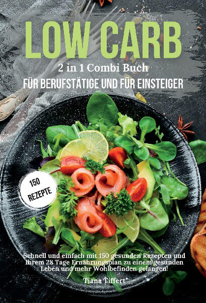 Im 2 in 1 Combi Buch „Low Carb für Berufstätige + „Low Carb für Einsteiger“ (gesamt 150 Rezepte + 4 Wochen Ernährungsplan) erfahren Sie, wie eine Umstellung auf den Low-Carb-Ernährungsstil zu mehr Gesundheit und Wohlbefinden im Leben führt. Low Carb ist die richtige Wahl für jede Person, die effektiv abnehmen, sich vor Diabetes schützen, ihre Ausdauer erhöhen oder ihr Risiko für Herzerkrankungen reduzieren möchte. Die Low Carb Diät ist eine tolle Möglichkeit, um abzunehmen. Diese Art von Ernährungsumstellung hilft Ihnen, Gewicht zu verlieren und Ihren Körpern mit den Nährstoffen zu versorgen, die er benötigt. Es gibt Ihnen alle wesentlichen Grundlagen mit auf den Weg, sodass Ihr gewünschter Lebenswandel leicht und dauerhaft gelingt. Wenn Sie die notwendigen Begriffe und Konzepte im Zusammenhang mit der Low Carb Diät kennen, den 28-Tage-Diätplan einhalten und die leckeren Rezepte ausprobieren, ist das ein guter Start in ein gesundes Leben. Auch das Knowhow über die Vorteile und positiven Auswirkungen der Diät auf Sie unterstützt Ihr Vorhaben. Durch Wissen und Motivation erreichen Sie Ihre Ziele am besten und das Abnehmen ist kein Problem mehr! Neben sehr vielen allgemeinen Informationen über die Diät enthält das Buch gesamt 150 tolle Rezepte, die Sie miteinander kombinieren können. Lassen Sie dabei Ihrem Geschmack freien Lauf! Gehen Sie noch heute Ihr Ziel an und nehmen Sie durch die Zunahme von weniger Kohlenhydraten nachhaltig ab. So schenken Sie Ihrem Körper Kraft, Ausdauer und eine neue Form!