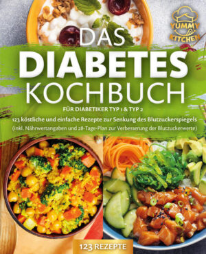 Das große Diabetes-Kochbuch: 123 leckere, vielfältige und kinderleichte Rezepte, mit denen Sie Ihren Diabetes im Handumdrehen und mit Genuss in den Griff bekommen - Inkl. Nährwertangaben, praktischem Fachbegriffsverzeichnis sowie 28-Tage-Ernährungsplan Nach der Diagnose „Diabetes” steht Ihre Welt Kopf und Sie haben Angst, dass ab jetzt nur noch „Verzicht” auf dem Speiseplan steht? Sind Sie verunsichert, was nun noch erlaubt ist und fürchten, ab jetzt wird Ernährung kompliziert? Sie möchten das Beste für Ihre Gesundheit tun, dabei aber auch noch so richtig genießen können? Dann ist dieses Kochbuch Ihr Hoffnungsträger: Denn hier erfahren Sie nicht nur alles, worauf es jetzt beim Essen ankommt, sondern finden vor allem eine Riesenauswahl an köstlichen Rezepten, bei denen Sie bedenkenlos so richtig zugreifen dürfen! Die Volkskrankheit Diabetes ist immer noch für viele Betroffene ein Schock, deshalb die beste Nachricht zu Beginn: Mit der richtigen Ernährung können Sie sehr viel erreichen und je nachdem, unter welchem Typ Sie leiden, die Erkrankung sogar vollständig heilen. Und das bedeutet keinesfalls trockenes Brot, ständigen Hunger und Verzicht, sondern kann ganz im Gegenteil sogar so richtig lecker sein! Denn von frischem Obst und knackigen Salaten über feine Suppen und Eintöpfe bis hin zu herzhaften Fisch-, Geflügel- oder Auflaufgerichten und sogar Desserts soll eine ebenso gesunde wie verführerische Vielfalt täglich auf Ihrem Teller landen. Finden Sie heraus, welche Lebensmittel besonders vorteilhaft sind, wie Sie die Köstlichkeiten einfach und im Handumdrehen perfekt in Szene setzen und wie Sie sich ganz nebenbei zur schlanken Linie schlemmen. Dank der einfachen Schritt-für-Schritt-Anleitungen gelingen die Köstlichkeiten auch Ungeübten auf Anhieb und sorgen vom ersten Versuch an für Hochgenuss. Ob Bohnensalat, Lachsfilet, Hähnchencouscous oder Tomatenomelett - hier ist für jeden Geschmack reichlich gesorgt. Darüber hinaus machen kompakte und leicht verständliche Informationen Sie in kürzester Zeit zum Diabetes-Experten und helfen Ihnen, das Maximum für Ihre Gesundheit herauszuholen. Morgendlicher Energiekick: Ob mit selbstgebackenem Quark-Eiweiß-Brot, Flohsamen-Blaubeer-Smoothie, Himbeer-Kokos-Porridge oder Brot mit Kichererbsen-Aufstrich - starten Sie voller Power in den Tag! Salate, Suppen & Dips: Brokkoli-Salat mit Thunfisch, fruchtiger Eiersalat, Champignon-Lauch-Suppe oder Avocado-Feta-Dip sind perfekt für den kleinen Hunger. Herzhafte Hauptgerichte: Bei Fischfilet mit Knusperhaube, marinierter Hähnchenbrust mit Ofengemüse, Pizza mit Zucchiniboden oder veganem Risotto mit Paprikagemüse können Sie sich so richtig schön satt essen. Verführerische Desserts: Bratapfel, Schoko-Kokos-Pudding oder Orangencreme können Naschkatzen ganz ohne schlechtes Gewissen genießen. Mit diesem Kochbuch sorgen Sie dafür, dass ab jetzt Genuss und Gesundheitsfürsorge Hand in Hand gehen und erweitern außerdem ganz nebenbei Ihren kulinarischen Horizont. Denn neben zahlreichen beliebten Klassikern sorgen auch exotische Neuheiten wie Bambusbrot oder Asiasuppe für leckere Überraschungen und machen aus der Diät im Handumdrehen ein Gourmet-Abenteuer. Sichern Sie sich jetzt diese liebevoll zusammengestellte Rezeptsammlung und schlemmen Sie sich unbeschwert ganz einfach zurück zu Gesundheit und Wohlbefinden!