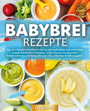 123 Babybrei-Rezepte: Altersgerechte, abwechslungsreiche und stressfreie Einführung Ihres Babys in die Welt der ersten Breimahlzeiten Greifen die kleinen Händchen Ihres Lieblings immer öfter nach Ihrem Löffel? Beäugt der Nachwuchs interessiert, was von Ihrem Teller in Ihren Mund wandert, und Sie merken, dass Milchmahlzeiten bald nicht mehr genügen werden? Jetzt wollen Sie sicherstellen, dass Sie Ihr Baby jederzeit zuverlässig mit allem versorgen, was es braucht? Dann legen Sie sich dieses Kochbuch neben den Breitopf und schon kann es mit Babys erster richtiger Mahlzeit losgehen! Hier finden Sie neben zahlreichen vielfältigen Rezepten auch die wichtigsten Informationen über Nährstoffbedürfnisse, mögliche Gefahren und die perfekte Vorgehensweise für einen unkomplizierten Umstieg. Bei Muttermilch oder Fläschchen war die Sache noch ganz einfach, aber sobald der Nachwuchs das erste Mal nach anderem verlangt, ist die Unsicherheit oft groß: Darf mein Baby wirklich schon Fleisch essen? Verträgt es Paprika oder nehme ich besser Zucchini? Und wie kann ich sichergehen, dass es dem kleinen Körper an nichts fehlt? Auf diese und zahlreiche weitere Fragen kennt das liebevoll erstellte Babybrei-Kochbuch unkomplizierte Antworten! Finden Sie ganz genau heraus, worauf es für Ihren Nachwuchs wirklich ankommt, und machen Sie die Gewöhnung ans „Erwachsenenessen“ zum vergnüglichen Kinderspiel. Die leicht zu befolgende Schritt-für-Schritt-Strategie sorgt mit drei Phasen dafür, dass Ihr Baby zu jedem Zeitpunkt die optimale Nährstoffversorgung erhält, und stellt für alle Situationen eine Riesenauswahl an leckeren und perfekt konzipierten Rezepten bereit. Von Fleisch-Gemüse-Brei über Getreide-Milch oder Obstbrei bis hin zur ersten festen Übergangskost finden sich für alle Phasen reichlich köstliche Ideen, die dafür sorgen, dass sich der Nachwuchs von Anfang an mit Neugier und Spaß durch Brokkoli, Nudeln, Fisch & Co. probiert. Abenteuer Babybrei-Einführung: Finden Sie heraus, worauf Sie in puncto Sicherheit, Abwechslung, Zubereitung und Nährstoffversorgung achten müssen und werden Sie in kürzester Zeit zum Baby-Ernährungsexperten. Pikant-herzhafte Leckereien: Ob Pastinaken-Karotten-Püree, Hähnchen-Möhren-Kartoffel-Brei, Fenchelbrei mit Lachs oder Möhren-Rindfleisch-Brei - lassen Sie Ihren Liebling spielerisch das ganze Universum des herzhaften Geschmacks erkunden. Süßes mit Getreide oder Obst: Entdecken Sie feine Kreationen wie Grießbrei mit Pfirsichmus, Erdbeer-Milchreis, Reis-Milch-Blaubeeren-Brei oder Haferbrei-Porridge mit Apfel, mit denen Sie Ihr Baby in den späteren Phasen verwöhnen können. Dieses fröhliche Kochbuch führt Ihr Baby zwanglos und entspannt in die weite Welt der Nahrungsmittel und sorgt von Anfang an für ein gesundes und freudvolles Verhältnis zum Essen. Präzise Angaben zum geeigneten Einführungszeitpunkt, zu gefahrloser Zubereitung, babygerechtem Würzen und vielem mehr machen die Umstellung auch für Sie zum sorgenfreien Familienvergnügen und bringen ausgelassene Fröhlichkeit an den Tisch. Sichern Sie sich jetzt dieses sorgfältig zusammengestellte Rezeptbuch und freuen Sie sich auf fröhliches Geklecker, strahlende Kinderaugen und ganz viel „Hmmmmmm!“