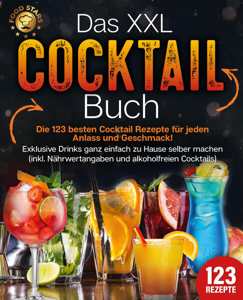 123 köstliche und abwechslungsreiche Cocktails: Wie Sie mit aufregenden Mixgetränken den Glamour eleganter Bars ganz einfach in Ihr Wohnzimmer bringen und unvergessliche Cocktailpartys zaubern - Inkl. Nährwertangaben, alkoholfreien Cocktails, Profitricks und zahlreichen Hintergrundinformationen Sie lieben die unvergleichliche Eleganz einer mondänen Cocktailbar? Sie genießen die komplexen Geschmackskompositionen, die in vielfältigen Variationen Ihre Sinne begeistern? Und nun wollen Sie Stil und Genuss aus edlen Gläsern auch in die eigenen vier Wände bringen? Dann verwandeln Sie mit diesem Buch Ihr Wohnzimmer in eine schicke Bar und erfreuen Sie Ihre Gäste mit außergewöhnlichen Getränke-Highlights! Denn Cocktails zu mixen geht ganz unkompliziert auch daheim und dieses Rezeptbuch zeigt Ihnen, wie das vom ersten Versuch an klappt. Caipirinha, Gin Basil Smash, Cosmopolitan, Moscow Mule - schon die klangvollen Namen machen deutlich, dass es hier nicht um gewöhnliche Getränke geht. Das Mixen von Cocktails ist eine raffinierte Kunst, und zwar eine, die Sie dank dieses Buches ganz einfach selbst erlernen können. Shaken, rühren und mixen Sie wie ein Profi, kombinieren Sie edle Tropfen mit pfiffigen Gewürzen und werden Sie im Handumdrehen zum souveränen Barkeeper. Hier finden Sie heraus, welches Equipment Sie brauchen, auf was Sie bei der Auswahl achten sollten und worauf es in Ihrer Hausbar wirklich ankommt. Vielfältige Rezepte mit gelingsicherer Schritt-für-Schritt-Anleitung sorgen für perfekte Resultate und liefern Ihnen tolle Inspirationen, um Ihrer Kreativität im Glas freien Lauf zu lassen. Legendäre Klassiker: Von Wodka Martini und Long Island Ice Tea über Sex on the Beach bis hin zu Kir Royal und Manhattan - so gelingen Ihnen die Celebrities der Cocktailwelt wie einem Profi. Modern & Exotisch: Bringen Sie doch mit Pumpkin Spiced Latte, Erdbeer-Balsamico-Frozen-Margarita oder Nutella Martini mal frischen Wind in die Cocktailbar. Alkoholfrei, vegan oder als Dessert: Entdecken Sie mit Virgin Mojito, Vegan Squirrel, Apple Pie und vielem mehr, wie facettenreich die edlen Drinks tatsächlich sein können. Shaken, Muddeln & Co: Perfektionieren Sie mit einfachen Beschreibungen Ihre Barkeeper-Technik und kreieren Sie mit Fantasie und Begeisterung Ihre eigenen Lieblingsvariationen. Dieses Buch ist Ihr perfekter Einstieg in die weite Welt der Cocktail-Kreationen. Entdecken Sie, welche Grundzutaten unverzichtbar sind, bauen Sie sich Ihre persönliche Hausbar auf, besorgen Sie nützliches Equipment und werden Sie mit präzisen Anleitungen sowie Profitipps und spannendem Hintergrundwissen in kürzester Zeit zum Cocktailexperten. Also sichern Sie sich jetzt dieses liebevoll zusammengestellte Cocktail-Buch und mixen Sie ab sofort Lifestyle, Glamour und ganz viel Lebensfreude in jeden Drink!