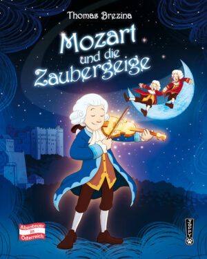 Katrin und Lix auf den Spuren von Wolfgang Amadeus Mozart.  Die Geschwister verbringen ihre Ferien in Salzburg. Dort entdecken sie eine Geige, die für den kleinen Mozart gebaut worden ist. Doch etwas stimmt nicht mit ihr. Ist sie etwa verzaubert?  Auf einem Gartenfest, bei dem Katrin auftreten soll, erweckt die Geige gefährliche Wesen zum Leben – und nur Mozart selbst kann den Fluch der Zaubergeige brechen…  Eine aufregende Reise durch Mozarts Leben beginnt!