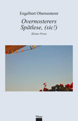 Auch im Gebirge gibt es Existentialismus. Engelbert Obernosterer (86) kommt geographisch und strukturell von dort her. In seinen neuen, wie er erklärt letzten Prosa-Miniaturen zeichnet er nach, wie die Bestandteile seiner Person, die nur für kurze Zeit zu einer Einheit verbunden waren, mit zunehmenden Jahren sich daranmachen, ihrer eigenen Wege zu gehen. Dabei zerreißt es den Autor zwischen seiner magischen Herkunft einerseits und den digitalen Systemen, denen er als Lehrer und Familienerhalter verpfl ichtet war, zwischen einem behaglichen Ruhestand einerseits und dem, was ihn unbarmherzig zum Schreibtisch treibt: einer anderen Sicht auf das anscheinend so friedvolle Leben auf dem Lande.