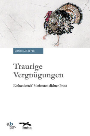 Traurige Vergnügungen ist ein in Prosa verfasstes Werk, das der Literaturgattung der »kaputten Erzählung« zuzuordnen ist. Um eine kaputte Erzählung anzufertigen, muss man sich eine intakte Erzählung besorgen, die Treppe bis in den siebten Stock hinaufsteigen und die Erzählung aus einem Dachbo-denfenster werfen. Dann geht man hinunter auf die Straße und sammelt die Brocken ein: Prosagedichte, Kurzmitteilun-gen, gedehnte Aphorismen, Lehrfabeln, abgebrochene Se-quenzen, Traumaufzeichnungen, komprimierte Romane, Ab-schweifungen, scharf umrissene Miniaturen in verschwomme-ner Umgebung. Die zerbrochenen und die zu stark beschädigten Stücke wirft man weg. Man behält nur die erkennbaren Fragmente, die an den Rändern geglättet und ohne ein klares Schema miteinan-der verklebt werden. (Enrico De Zordo)