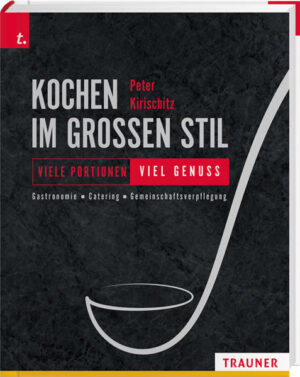 Think big! Topqualität trotz großer Produktionsmengen! Mit diesem Buch sind guter Geschmack, ansprechende Optik und Frische Programm. Wie Gerichte von der ersten bis zur letzten Portion konstant gut bleiben, stellt Küchenprofi Peter Kirischitz in diesem Buch unter Beweis. Zahlreiche Tipps und Tricks, gespeist aus jahrzehntelanger Erfahrung, helfen jede Herausforderung in der Großküche zu meistern. Mit über 500 Rezepten von Peter Kirischitz und namhaften Köchen wie Helmut Österreicher, Siegfried Kröpfl, Robert Wanko, Johann Reisinger und vielen mehr ist eine abwechslungsreiche Menüplanung garantiert. Besonderes Augenmerk liegt auf vegetarischen und veganen Gerichten. Diese sind nicht nur stark im Trend, sondern schonen auch das Budget des Betriebes. Vom ersten bis zum letzten Teller: Masse mit Klasse!