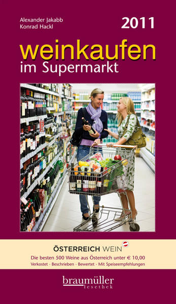 Der Bestseller bereits in 4. Ausgabe: Der Weinguide von Wein- und Gastrojournalist Alexander Jakabb und Weinbauberater Dipl.-Ing. Konrad Hackl bleibt auch für die kommende Saison gesuchte Ratgeberlektüre für preisbewusste WeinliebhaberInnen in ganz Österreich. Empfehlungen exklusiver Weine - keiner von ihnen teurer als 10 Euro, übersichtlich nach Supermarktketten gelistet, mit noch umfassenderem Wein-ABC, kulinarischen Begleit-Tipps auch aus der asiatischen Küche samt Speisegruppen-Register und Herkunftsangaben der österreichischen Genussregionen. weinkaufen im Supermarkt 2011 erscheint wieder im handlichen Taschenformat und bietet Überblick über günstige Qualitätsweine aus dem Supermarkt und wichtigem Einzelhandel in Österreich. Mehr als 50 Weine werden 2011 mit der besten Bewertung von drei Flaschen ausgezeichnet. Die Betriebe mit den meisten dieser Höchstbewertungen werden auch 2011 unter großem medialem Echo mit der Goldenen Weinflasche 2011 ausgezeichnet