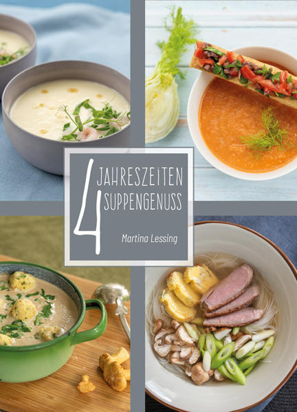 Die erfahrene Köchin und Cateringspezialistin Martina Lessing wendet sich nach 3 Kochbüchern zu ihrem Lieblingssujet Fingerfood mit dem vorliegenden Buch einem neuen Thema zu und lädt uns ein in die vielfältige und bunte Welt der Suppen. Ob leicht und erfrischend oder herzhaft und wärmend für jede Jahreszeit verrät sie uns eine Fülle von Rezepten, mit viel Liebe und Phantasie kreiert, variiert und nun endlich gesammelt in ihrem neuen Kochbuch. Mit gewohnter Leichtigkeit zeigt sie uns, wie sich aus saisonalen Produkten, Kräutern und Gewürzen, originellen Suppeneinlagen und knusprigem Gebäck eine vollwertige und gehaltvolle Mahlzeit zaubern lässt. Viele ihrer Rezepte eignen sich auch als Fingerfood in der Mokkatasse oder als Mitspieler in einem mehrgängigen Menü. Ihre Begeisterung für die Suppe als eigenständiges Gericht nicht nur in der kalten Jahreszeit möchte uns Martina Lessing in 4 Jahreszeiten Suppengenuss, einem unverzichtbaren, kulinarischen Begleiter in jeder Küche, vermitteln.