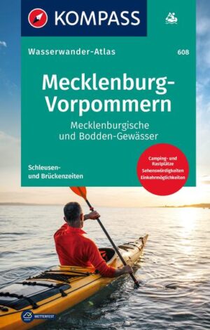 Mecklenburgische und Boddengewässer mit Schleusen- und Brückenöffnungszeiten. Reiß- und wetterfest.