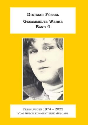 Ab wie vielen Seiten ist eine Kurzgeschichte keine Kurzgeschichte mehr, sondern eine Erzählung? Und ab wie vielen Seiten ist eine Erzählung keine Erzählung mehr, sondern ein Roman? Die Antwort auf diese Frage ist immer subjektiv. Weil aber dieser Band meinen Erzählungen gewidmet ist, musste ich wohl oder übel eine Entscheidung treffen, welche meiner Texte dafür infrage kommen. Und das habe ich auch getan: Eine Erzählung von Dietmar Füssel ist daher – von jetzt bis in alle Ewigkeit ein Prosatext mit einer Länge zwi-schen zehn und achtzig Seiten. Ursprünglich wollte ich diesem Band den Titel ‚Frühe Erzählungen‘ geben, doch bei der Auswahl der Texte musste ich feststellen, dass ich seit 1983 kaum noch Erzählungen geschrieben habe. Daher enthält Band 4 meiner Gesammelten Werke abgesehen von klassischen Erzählungen auch noch zwei Reiseberichte, ein Selbst-versuchsprotokoll und eine Sozialreportage, die von der Länge her meiner Vorgabe entsprechen. Der Entstehungszeitraum erstreckt sich von 1974 (‚Die Notlüge‘) bis zu meiner 2022 entstandenen Erzählung ‚Der Verklärte‘.