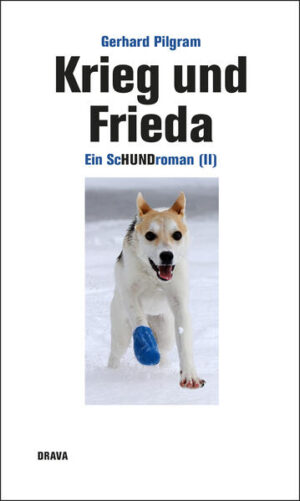 Frieda, ein slowakischer Straßenhund, der nach einer Odyssee um den halben Erdball bei einer Klagenfurter Familie Anschluss gefunden hat, kommt nicht zur Ruhe. Kaum hat sie sich in das kleinbürgerliche Milieu eingefügt, wird sie als Titelheldin des Bestsellers DIE KÖTERIN plötzlich weltberühmt. In der Folge gerät sie in die Fänge von Fanatikern und Erpressern, bis es sie nach Down Under verschlägt, wo der Klimawandel ihr Leben auf den Kopf stellt. Zurück in Europa muss sie sich in einem Blackout sowie im Kampf gegen den Mädchenhandel bewähren. Es ist alles nur das Vorspiel zu Friedas entscheidender Rolle im Ukrainekrieg. Hat sie als KÖTERIN die Menschheit bereits einmal vor dem Aussterben gerettet, bewahrt sie die Welt auch diesmal vor dem Untergang. Gerhard Pilgrams zweites „Jugendbuch für Erwachsene“ steht seinem Debüt DIE KÖTERIN in puncto Tempo und subversivem Witz um nichts nach. So haarsträubend der Plot, so trashig der Erzählstil und überraschend die Wendungen. Kein heikles Thema wird ausgelassen, kein Tabubruch vermieden. Jugendgefährdende Schrift oder wertvolle Lektüre? Das mögen die Leser und Leserinnen selbst beurteilen, unterhaltsam ist KRIEG UND FRIEDA allemal.